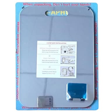 APHUIME Fogless Shower Mirror (11inX7.48in), Anti-Fog Frameless Wall Hanging Makeup & Shaving Bathroom Accessory (Large, Shaver Hook) - Image 8