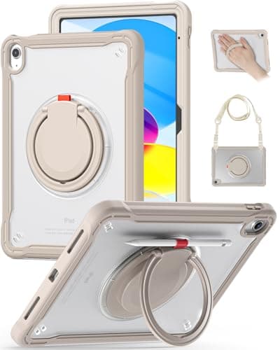 BRAECN for iPad (A16) 11th/10th Generation Case 11 inch 2025/10.9'' 2022 Handle Protective Cover 360 Rotating Ring Stand, Shockproof Dropproof Case for Kids Kickstand & Pencil Holder & Shoulder Strap - Image 1