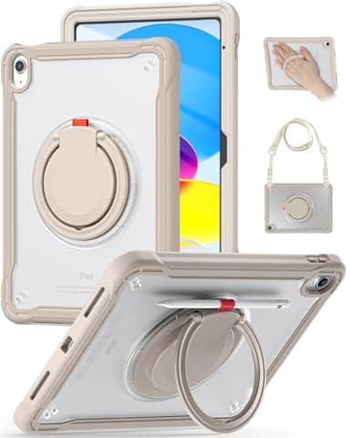 BRAECN for iPad (A16) 11th/10th Generation Case 11 inch 2025/10.9'' 2022 Handle Protective Cover 360 Rotating Ring Stand, Shockproof Dropproof Case for Kids Kickstand & Pencil Holder & Shoulder Strap - Image 1