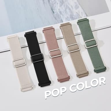 Acextro 5 Pack Stretchy Bands Compatible with Samsung Galaxy Watch 7 6 5 4 FE Band 40mm 44mm 45mm/Watch 6 4 Classic 4 42mm 46mm 43mm 47mm/Active 2, 20mm Water-Resistant Elastic Nylon Sport Strap - Image 4