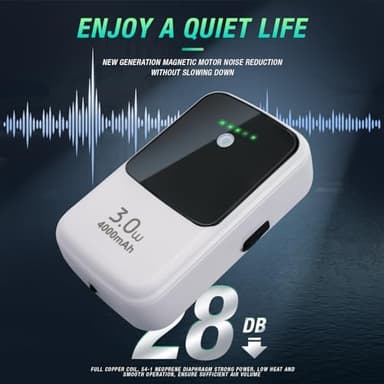 Ghosthorn Silent Dual Operating Mode Rechargeable Aerator for Fish, Large Capacity Aquarium Air Pump with Universal Clip for Most Bait Buckets 4000mAh - Image 4