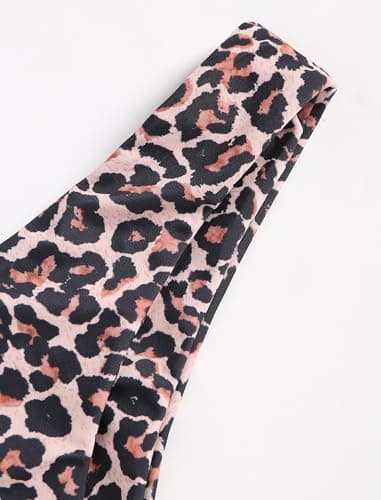 ZAFUL Women's Bandeau Bikini O Ring Strapless Tie Back High Cut Two Piece Swimsuit Bathing Suits (5-Leopard, S) - Image 5