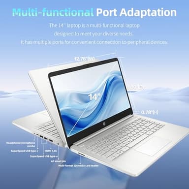 HP Laptop Computer for Home Student Study, 1-Year Office 365, 4GB RAM, 256GB Storage (128GB UFS + 128GB Micro SD Card), 14 Inch, Intel Processor (Beat i3-1115G4), WiFi 6, Bluetooth 5.4, Windows 11 S - Image 7