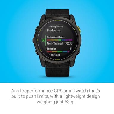 Garmin Enduro™ 3 – 51 mm, Solar, Sapphire, Ultraperformance GPS Smartwatch, Extreme Battery Life, Detailed Mapping, Built-in LED Flashlight, Carbon Gray DLC Titanium with Black UltraFit Nylon Strap - Image 3
