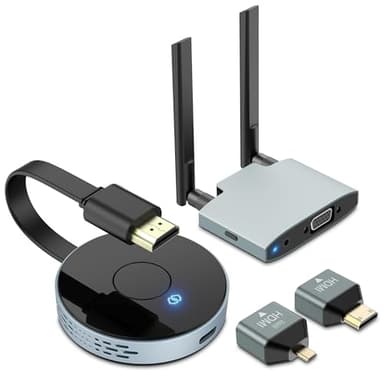 Wireless HDMI Transmitter and Receiver, Plug and Play, Wireless HDMI Extender Kit Support 2.4/5GHz for Streaming Video, Audio and File to Monitor from Laptop/Pc/Tv Box/Projector - Image 1