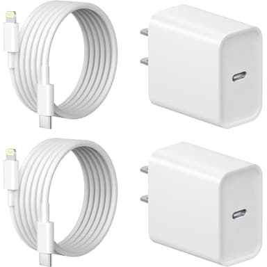 iPhone 14 13 12 11 Fast Charger USB C Wall Charger [2-Pack] 6FT Fast Charging Cable Compatible with iPhone 14/14 Pro/14 Pro Max/iPhone 13/12/11/X/8/7/6/iPad Pro/Mini/AirPods - Image 1