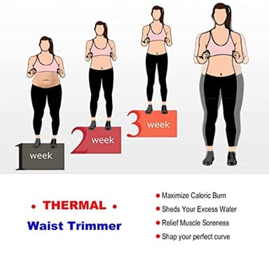 HOPLYNN Neoprene Sweat Waist Trainer Corset Trimmer Shaper Belt for Women, Workout Plus Size Waist Cincher Stomach Wraps Bands Black Medium - Image 6