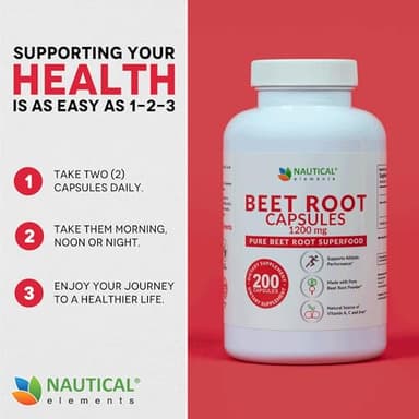 Beet Root Capsules - 1200mg Per Serving - 200 Beet Root Powder Capsules - Beetroot Powder Supports Blood Pressure, Athletic Performance, Digestive, Immune System (Pure, Non-GMO & Gluten Free - Image 6