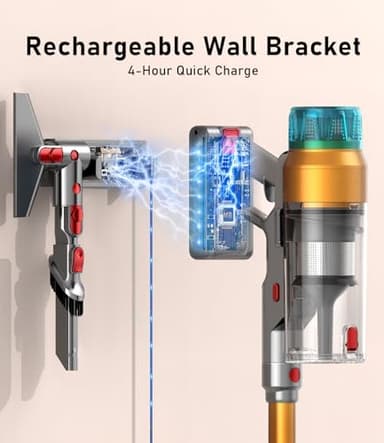 Cordless Vacuum Cleaner 600W 55Kpa Stick Vacuum,Up to 55Mins, Vacuum Cleaners for Home Rechargeable Wall Mount OLED Color Screen Anti-tangled Vacuum for Car,Hardwood Floor,Carpets,Pet Hair EHBL - Image 4
