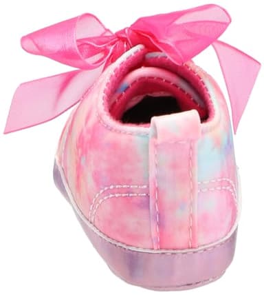 Josmo Baby Girls Sneakers Crib Shoes Infant Booties (0-12 Months), Pink Tie Dye, 4 - Image 3