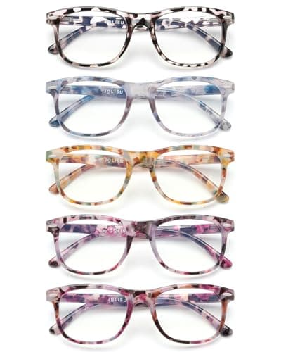 JOLISU 5 Pack Reading Glasses For Women - Stylish Blue Light Blocking Readers -Womens Men Spring Hinge Eyeglasses(1.75) - Image 1
