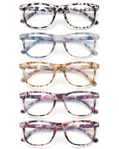 JOLISU 5 Pack Reading Glasses For Women - Stylish Blue Light Blocking Readers -Womens Men Spring Hinge Eyeglasses(1.75) - Image 1