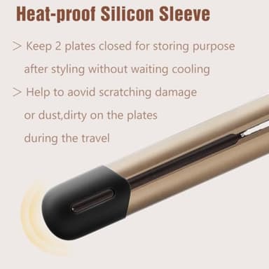 NITION Ceramic Tourmaline Hair Straighteners LCD Flat Iron MCH Fast Heating Up. Healthy Home Straightening Styling Tools with Travel Pouch Bag. 265-450°F Adjustable. 1" Smooth 3D Plate. Dual Voltage - Image 6