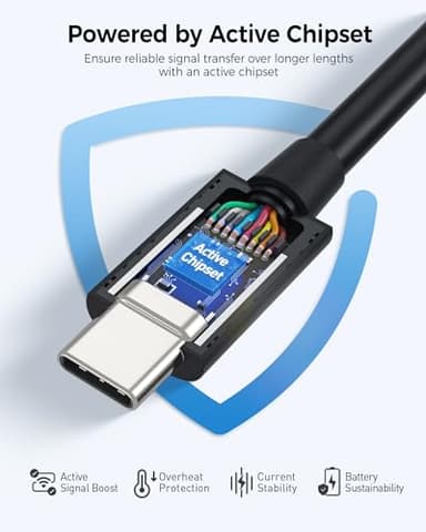 Cable Matters [Intel Certified] 40Gbps Active Thunderbolt 4 Cable 6.6 ft with 100W Charging and 8K Video, Black - Fully Compatible with USB C/USB-C, USB4, and Thunderbolt 3 - Image 6