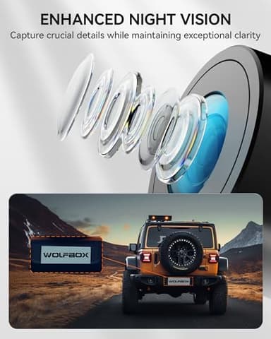 WOLFBOX G900 Rear View Mirror Camera, Mirror Dash Cam 4K Front and 2.5K Rear, Smart Full 12’’ Touch Screen, Backup Camera for Car, GPS, WDR, Night Vision, Included 64GB Card - Image 4
