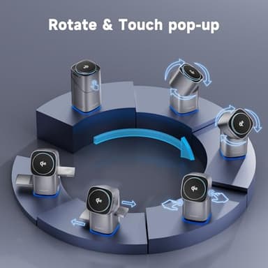 EnergyCell Rotating Wireless Charger, Qi2 Certified 2X Faster 15W for iPhone Charging Station 16/15/14/13/12, Apple Watch, AirPods, 3 in 1 Charging Station Apple Magnetic with Heat Dissipation, Grey - Image 2