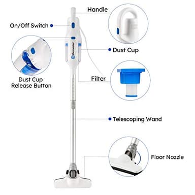 Vacmaster Corded Stick Vacuum Cleaner 2 in 1 Ultra-Lightweight 14Kpa Power Suction Handheld Vacuum Cleaner with Washable HEPA Filter for Home, Car, Pet Hair, Carpet, Hard Floor - Image 2