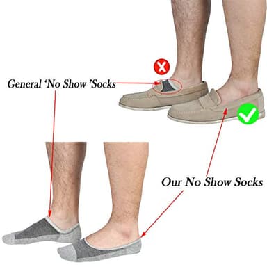 JORMATT 6 Pairs Mens Women Genuine No Show Socks Boys Sneaker Shoes Mesh Knit Low Cut Athletic Cotton Socks Non Slip, Men Shoe size 6-10 - Image 3