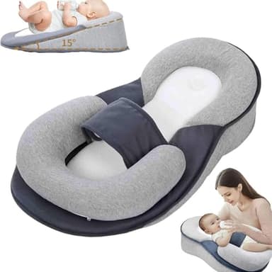 Baby Wedge Pillow - Acid Reflux Pillow, Multi-Purpose Feeding Pillow, Reflux Pillow for Baby to Reduce Spit-Up & Digestive Discomfort - Image 1
