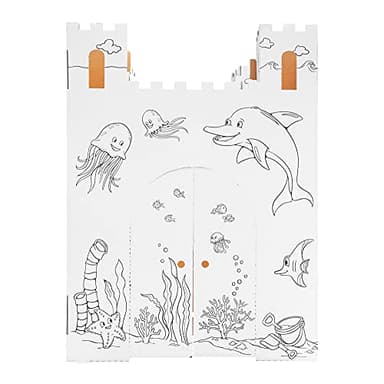 Easy Playhouse Sand Castle - Kids Art & Craft for Indoor & Outdoor Fun, Color, Draw, Doodle – Decorate & Personalize a Cardboard Fort, 32 by 32 by 43. 5 inches Age 3and up - Image 5