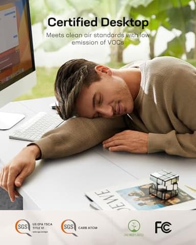 Marsail Standing Desk Adjustable Height,48"*28" Electric Standing White Deskwith Storage Bag,Sit Stand up Deskfor Home Office Writing Computer Table,4 Memory Preset with Headphone Hook,Cable Manager - Image 7