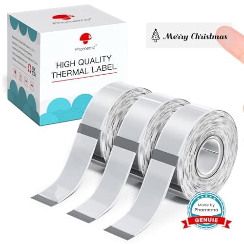 Phomemo D30 Label Tape, for D30 D35 Q30 Q30S Label Maker, Black on Transparent Clear Sticker Thermal Paper Self-Adhesive Label Maker Tape, 14mm x 30mm (0.55 x 1.18 Inch) 210 Labels/Roll, 3-Roll - Image 1