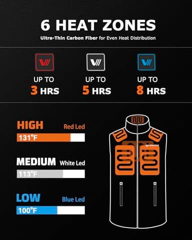 Venustas Men's Fleece Heated Vest with Battery, Lightweight Insulated Electric Vest - Image 2