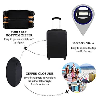 Explore Land Travel Luggage Cover Suitcase Protector Fits 31-32 Inch Case (Black, XL) - Image 3