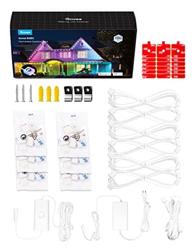 Govee Permanent Outdoor Lights, Smart RGBIC Outdoor Decor with 75 Scene Modes, 100ft with 72 LED Lights, IP67 Waterproof for Outdoor Decorations, Work with Alexa, Google Assistant, White - Image 9