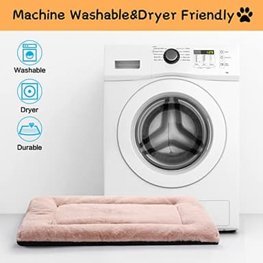 Dog Beds Crate Pad for Large Dogs Ultra Soft Dog Crate Bed Washable & Anti-Slip Kennel Pad for Dogs Cozy Sleeping Mat,Pink 42inch - Image 5