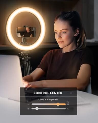 UBeesize 12 inch Ring Light with Stand, Selfie Ring Light with 50" Extendable Tripod Stand & Phone Holder for Live Stream/Makeup/YouTube Video - Image 2