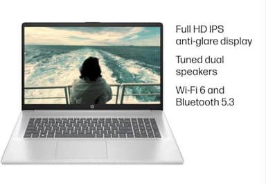 HP 17 inch Laptop Computer - 17.3" FHD IPS Display, AMD Ryzen 5 7430U 6-Cores Processor, 16GB RAM, 1TB SSD, Windows 11 Pro, Office Lifetime License, CD/DVD Drive - Image 5