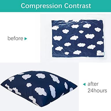 Toddler Pillow for Sleeping, Kid Pillow 14" x 19" for Small Travel Bed, Nap Pillows, Soft & Skin-Friendly Small Pillows for Sleeping, Toddler Use Only, Age 2 to 5 (Navy Cloud) - Image 3
