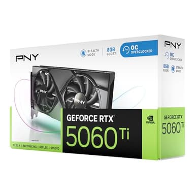 PNY NVIDIA GeForce RTX™ 5060 Ti OC Dual Fan, Graphics Card (8GB GDDR7, 128-bit, Boost Speed: 2692 MHz, SFF-Ready, PCIe® 5.0, HDMI®/DP 2.1, 2-Slot, NVIDIA Blackwell Architecture, DLSS 4) - Image 10