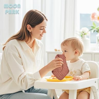 MOON PARK Baby Washcloths, 12 Pack - 12x12 Inches, Small Burp Cloths and Baby Wipes - 100% Cotton Muslin Ultra Soft for Newborn, Infant and Toddlers - Brown, Honey and Bean Paste Series - Image 6