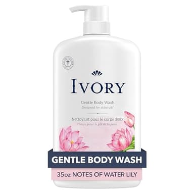 Ivory Body Wash, Designed for the Whole Family, Gentle Formula, Free of Dyes Heavy Perfumes Parabens Phthalates & Silicones, Water Lily Scent, 35 oz - Image 1