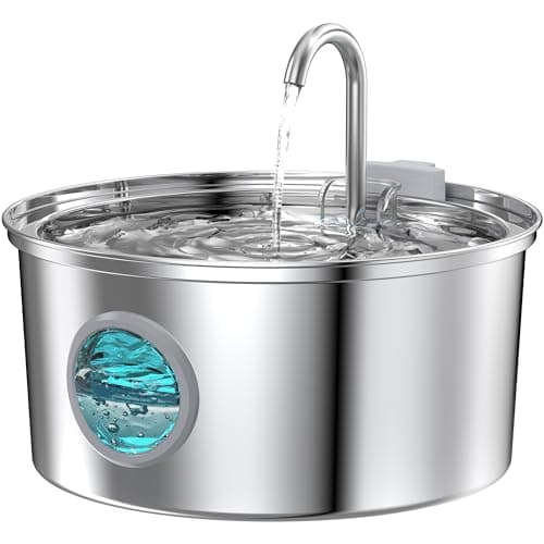 Cat Water Fountain Stainless Steel: Cat Fountain for Drinking - 108oz/3.2L Pet Water Fountain for Cats Indoor - Quiet Water Fountain for Cats - Faucet Pet Fountain - for Small and Medium-Sized Pets - Image 1