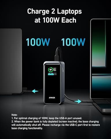 Anker Prime Power Bank, 20,000mAh 200W Portable Laptop Charger for Travel, TSA-Approved, Smart Digital Display, 2 USB-C and 1 USB-A Port, for iPhone 16/15/14 Series, Samsung, MacBook, and More - Image 5
