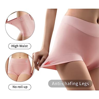 MEIYATING Boy Shorts Underwear for Women Cotton Compression Plus Size High Waisted Boxers Briefs Panties Boyshort 4 Pack - Image 2