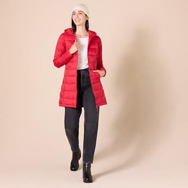 Amazon Essentials Women's Lightweight Water-Resistant Packable Hooded Puffer Coat (Available in Plus Size), Bright Poppy Red, Large - Image 5