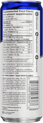 Focus Factor Energy Drink - 12 x 355ml Cans (Original Flavour) - with Focus + Energy - Lightly Carbonated, Sugar Free, Low Calorie with Vitamin B6 & Vitamin B12 - Image 5