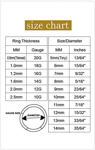 ORANGELOVE Gold Nose Rings 18 Gauge Cartilage Helix Tragus Daith Rook Earrings Piercing Jewelry Septum Clicker 7mm Nose Hoop Ring - Image 8