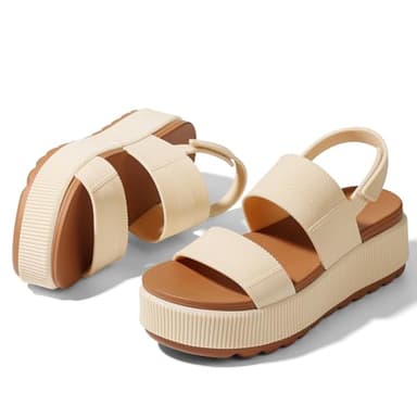 Lovee Cosee White Platform Sandals for Women 2025 Flatform Water Sandals Chunky Wedge Lug Sole Lightweight Comfortable Summer Outfit Walking Beach Vacation Essentials Trendy Shoe Resort Wears Size 8.5 - Image 2