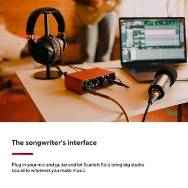 Focusrite Scarlett Solo 4th Gen USB Audio Interface, for the Guitarist, Vocalist, or Producer — High-Fidelity, Studio Quality Recording, and All the Software You Need to Record (Renewed) - Image 5