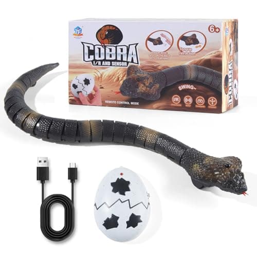 Remote Control Snakes Realistic Rc Snake Prank Cobra Rechargeable Smart Sensing Cat Toy with Infrared Controller Reptile Toys, Robot Snake Toys for Boys Ages 6 & Up, Stocking Stuffers for Kids 8-12 - Image 1