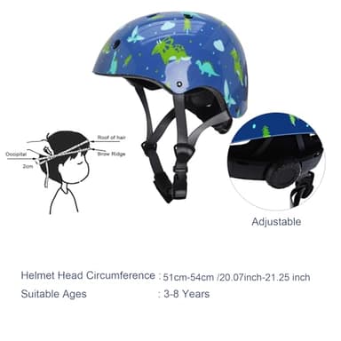 Kids Helmet with Knee Pads Elbow Pads and Wrist Guards,Child Protective Gear for Boys Girls Age 3-5-8 Years fit Roller Skates, Skateboarding, Scooter Bicycle Skate Scooter Skateboard (Blue) - Image 5