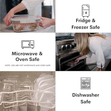 Razab 10 Cups/ 80 Oz 4 Pc (Set of 2) Glass Food Storage Containers with Airtight Locking Lids-For Storing & Serving Food. BPA Free & Leak Proof - Microwave, Dishwasher, Fridge, Freezer and Oven Safe - Image 5