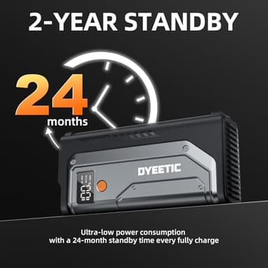 Dyeetic 6000A Jump Starter, 12V Portable Car Jump Starter Battery Pack (All Gas and 10.0L Diesel Engines), 26800mAh Lithium Jump Box with Booster, LED Light, Jumper Cable - Image 6