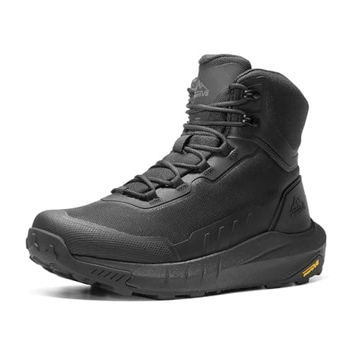 NORTIV 8 Men's Tactical Hiking Boot Lightweight Cushion Sole Boots for Work All Day Side Zipper Motorcycle Combat Military Boot Arch Support 8 Inches Terrascope,Size 7.5,Black,NMUMMT2503 - Image 1