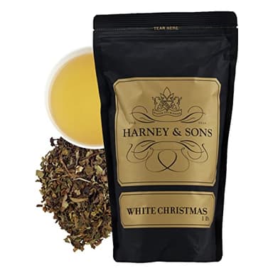 Harney & Sons White Christmas Tea | 16 ounce loose, White Tea with Almond, Vanilla and Cardamom - Image 1